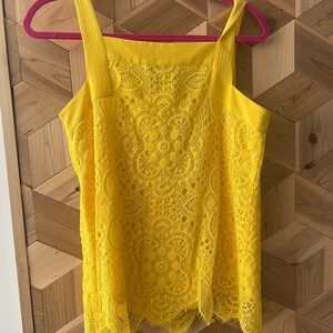 Sunshine Yellow Trina Turk lace tank